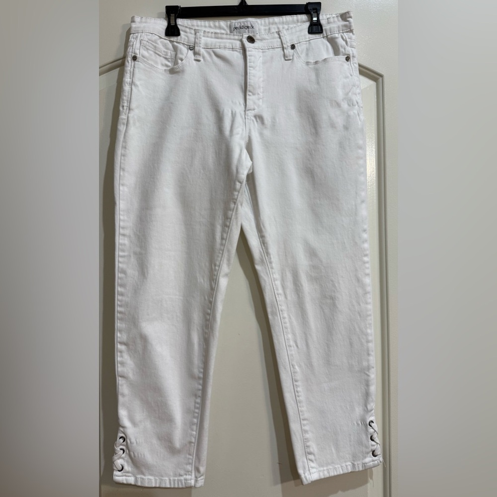 Peck & Peck White Women’s Capri Jeans
